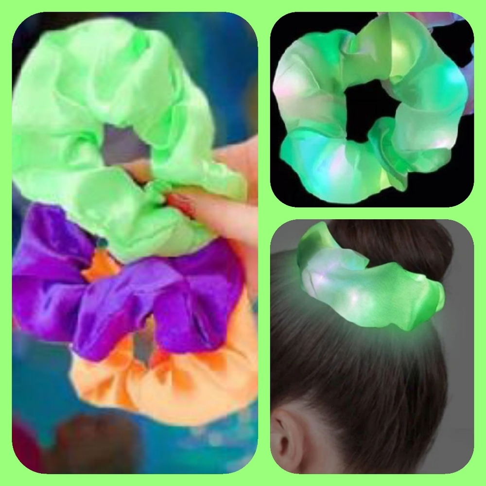 🌷3/$20🌷NWT Light-Up Lime Green Scrunchie